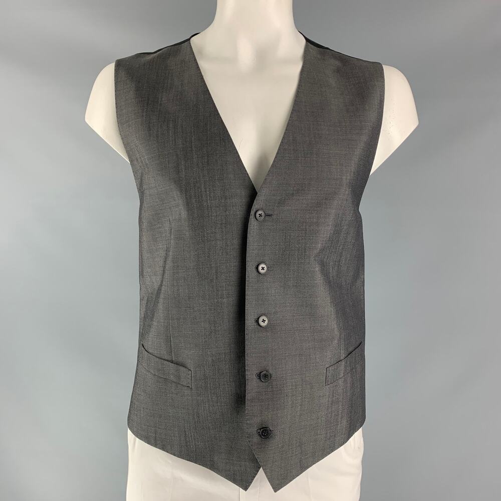 DOLCE & GABBANA Size 48 Solid Wool , Mohair & Silk Buttoned Vest